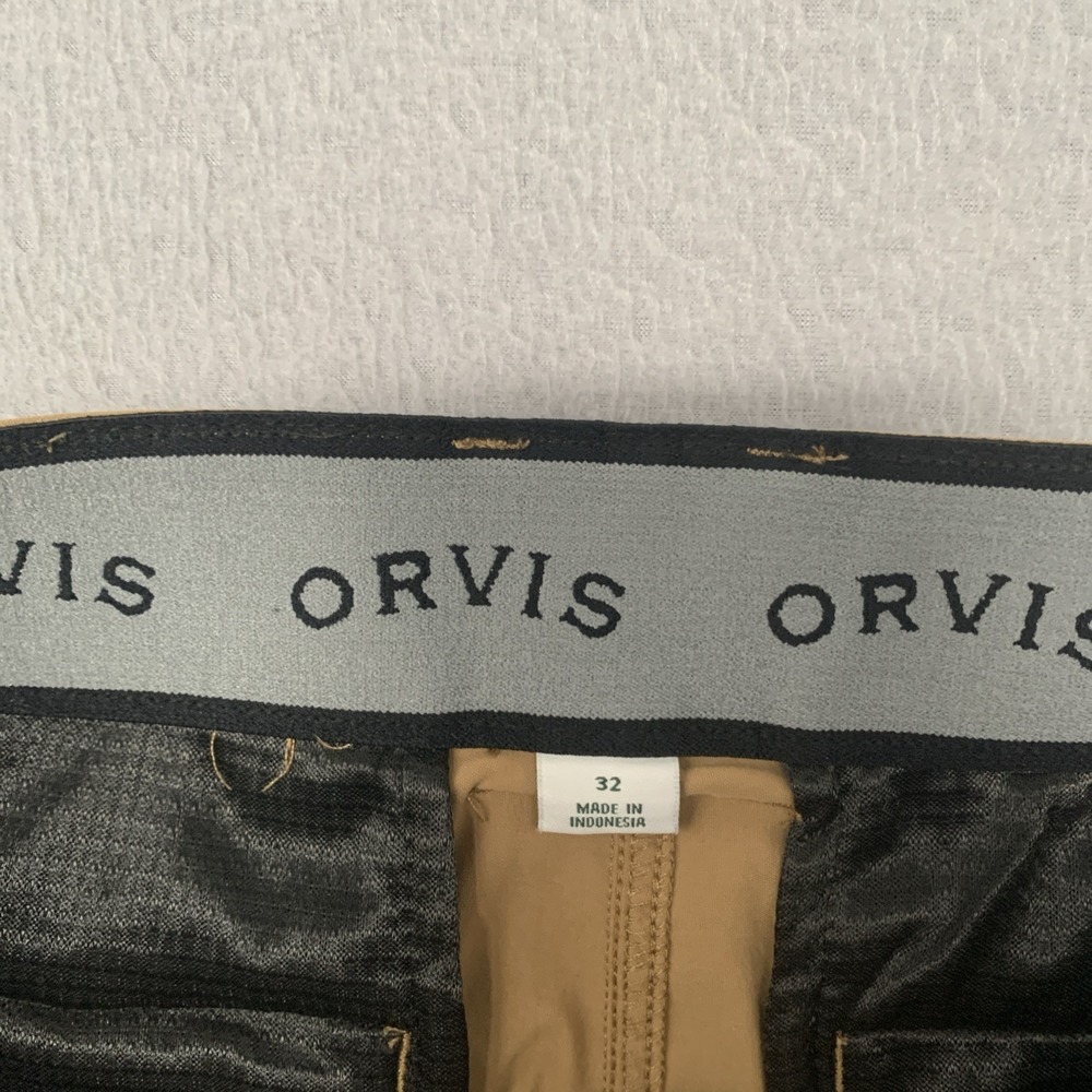 Orvis Tech Cargo Shorts Men's 32 Tan Khaki Nylon Stretch Hiking Travel Camping - Picture 3 of 11